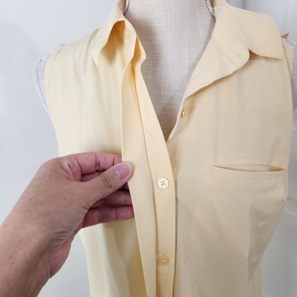 Athleta Top Womens SP Yellow Urbanite II Tank Silky Sleek Work Travel Commute - Picture 3 of 13